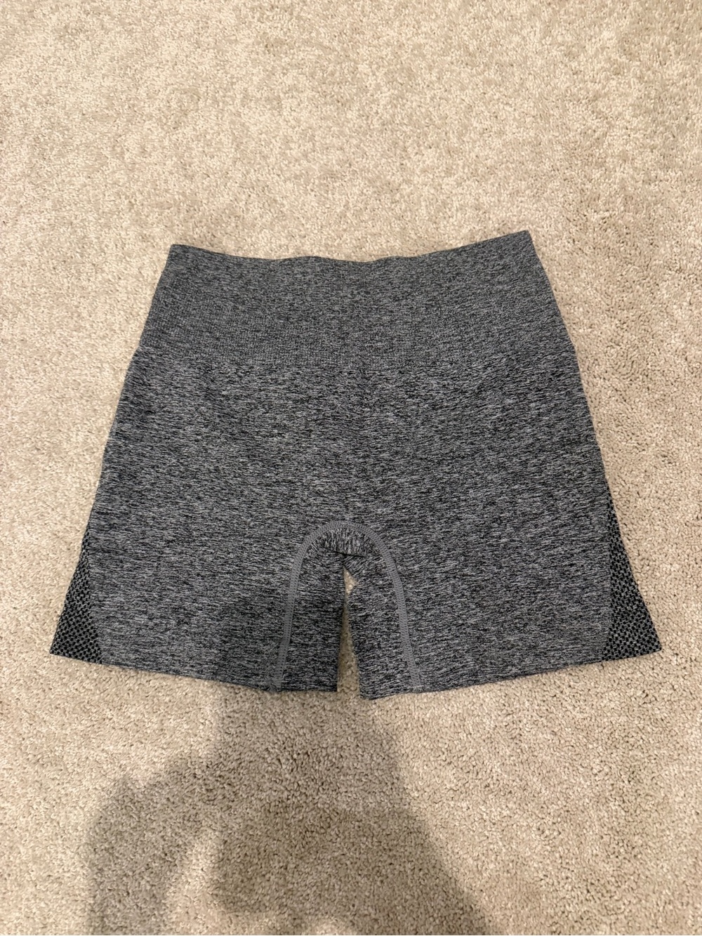 Heather Charcoal Seamless High-Waist Bike Shorts